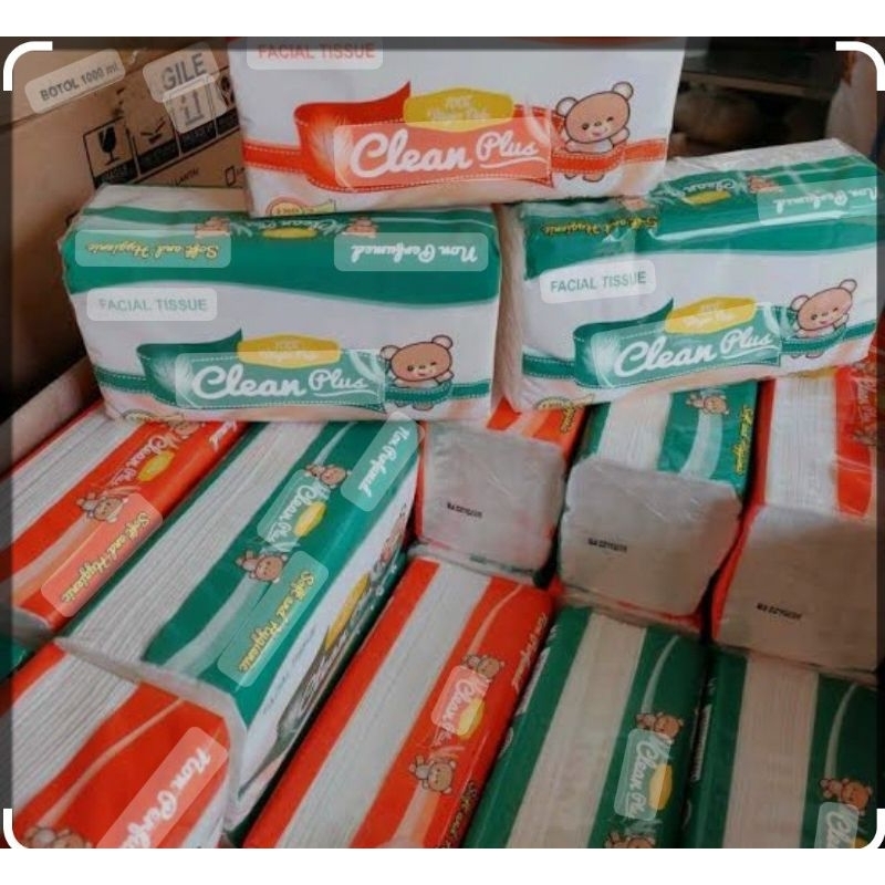 tisu clean plus 180 sheet / tisu clean plus softpack 180 sheet 2 ply