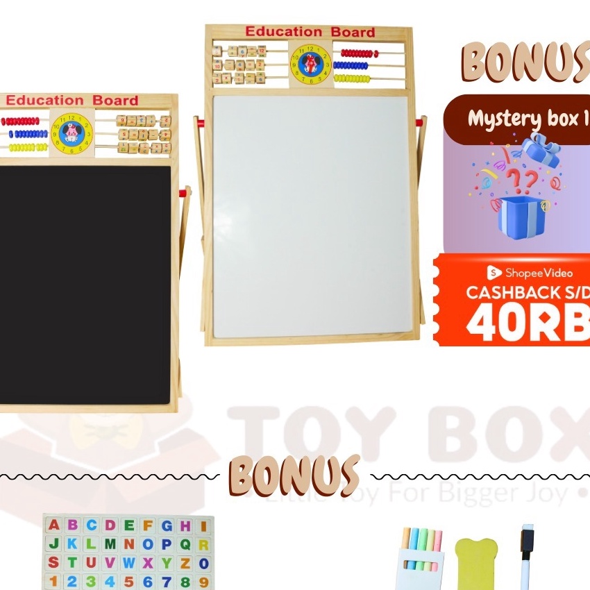 

Bonus Mainan Uk Large 2in1 Education Board Black dan Whiteboard Papan Tulis Belajar Menggambar Berhitung Anak Dengan Sempoa Berhitung TK89 Model Berdiri Besar