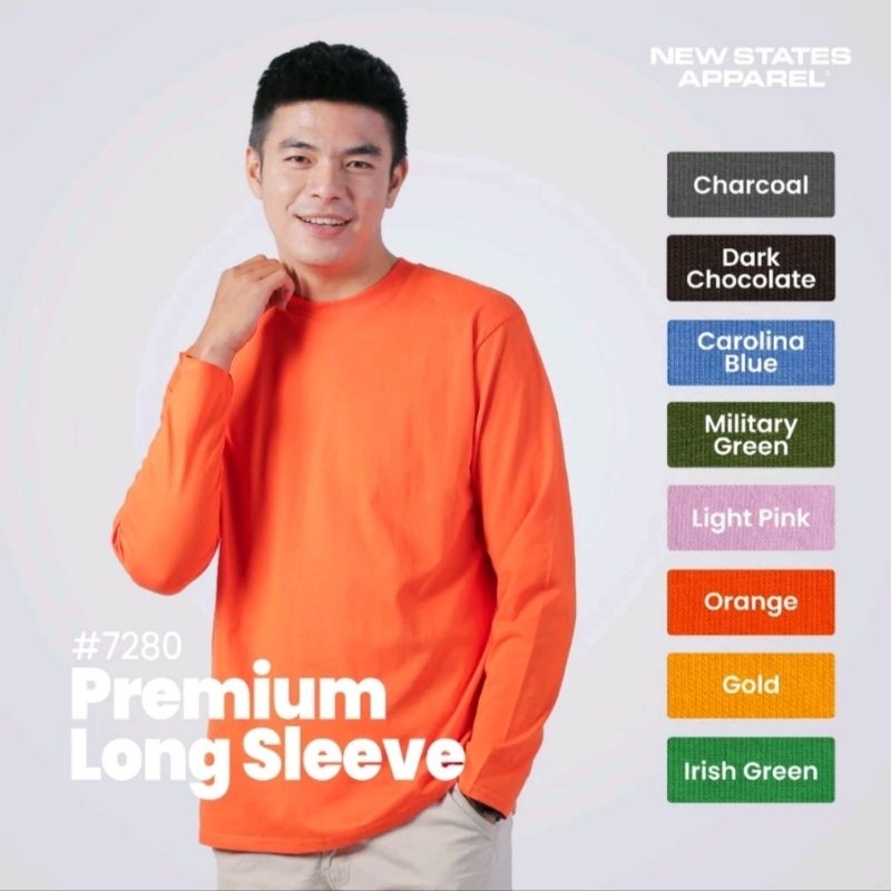NEW STATE APPAREL kaos polos pria dan wanita lengan panjang premium cotton 24s warna