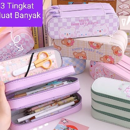 

KF7 zwq K6 Kotak Pensil 3 Layer Korean Style Pencil Case Tempat Pensil Import 2 Layer Dan 3 Layer Kotak Pensil 2 Tingkat Dan 3 Tingkat