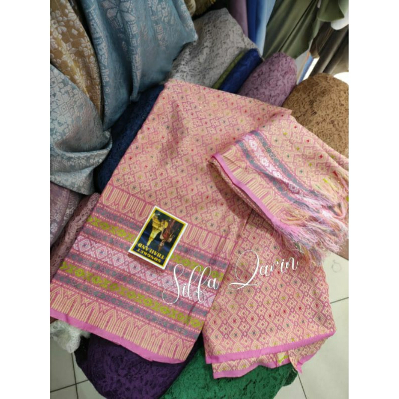 RB1 BAHAN KAIN SONGKET SELENDANG THAILAND _ KAIN SONGKET THAILAND
