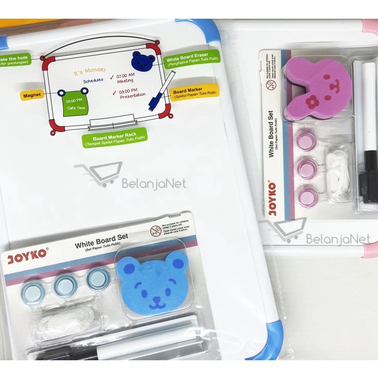 

HJ6 Papan Tulis Putih Set Whiteboard Set Joyko WBS16CO