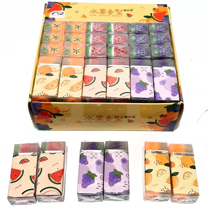 

HJ6 Harga Grosir 1kotak 36pcs Penghapus Eraser Karakter Bola Dan Buah Ukuran Besar