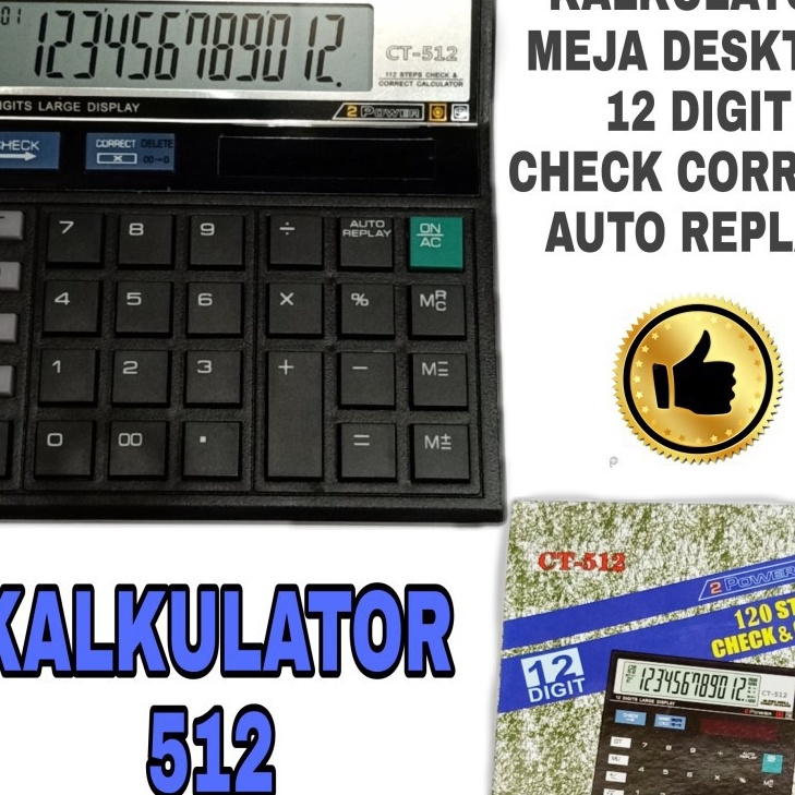 

Bonus Kalkulator Desktop 12 Digit Check Correct CT 512