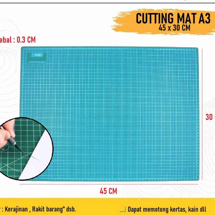 

Premium Cutting Mat Alas Potong A3 Combo Cutting Pad Board
