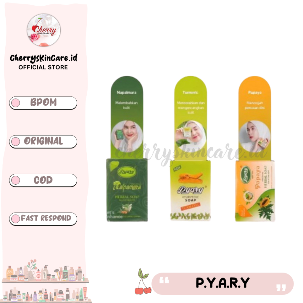 ❣️Cherryskincare.id❣️ PYARY Sabun Arab Nalpamara | Ayurvedic Turmeric | Papaya Herbal Soap