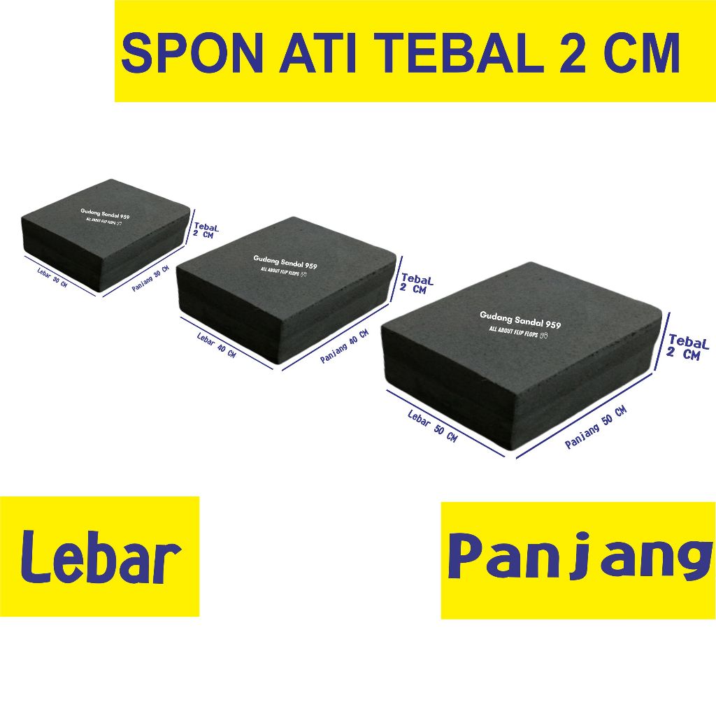 SPON ATI / BUSA ATI / SPON EVA TEBAL 2 CM WARNA HITAM BENTUK PERSEGI