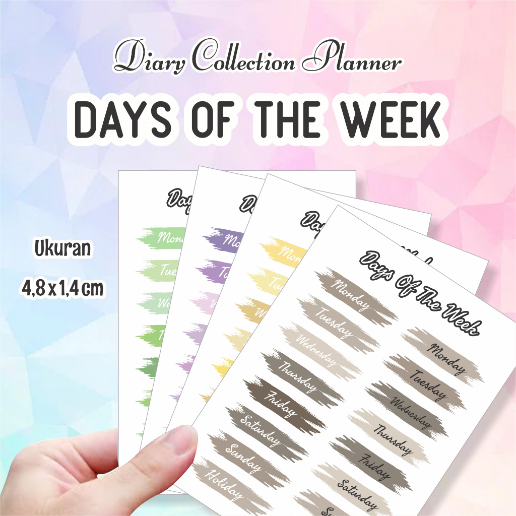 

Stiker Diary Days Of The Week Dekorasi Jurnal Scrapbook