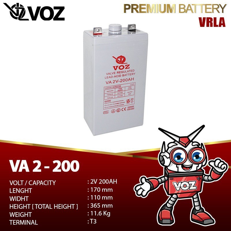 Baterray VA2-200ah VOZ VRLA