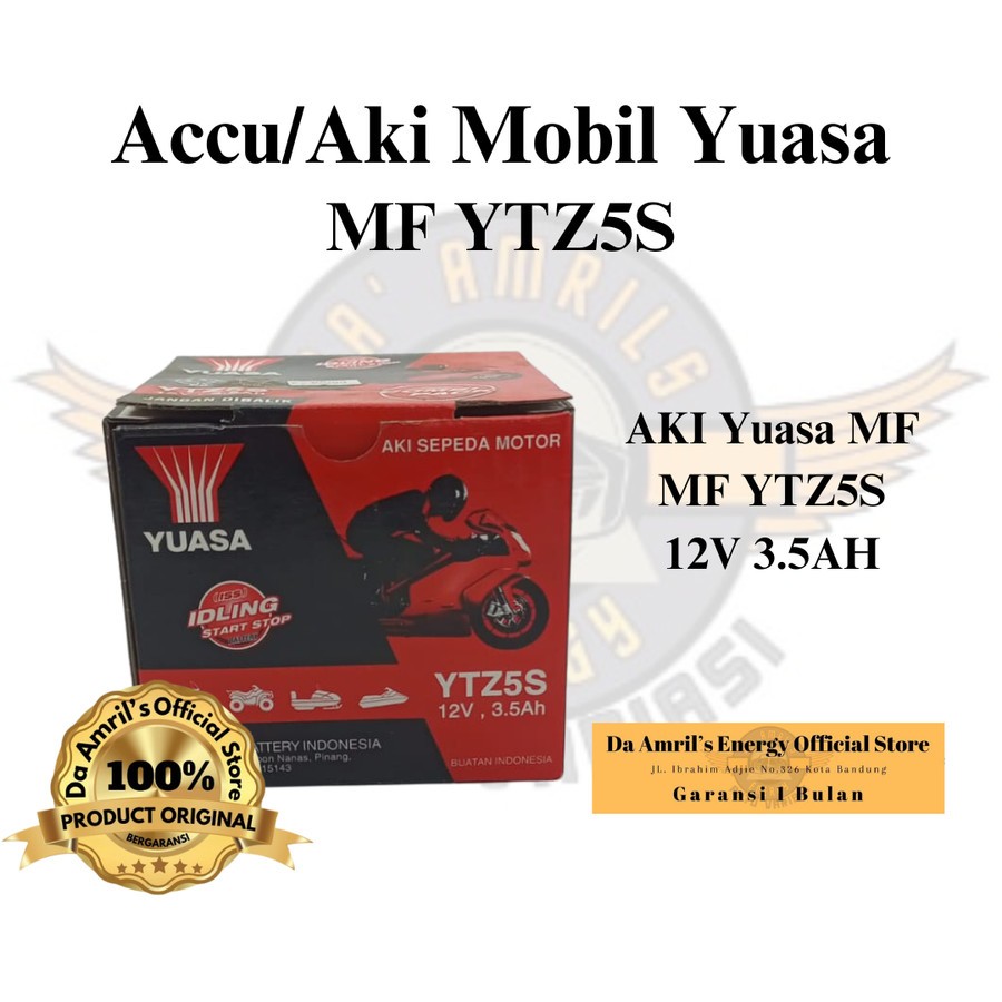 Battery Accu Yuasa YTZ5S/Aki Motor kering