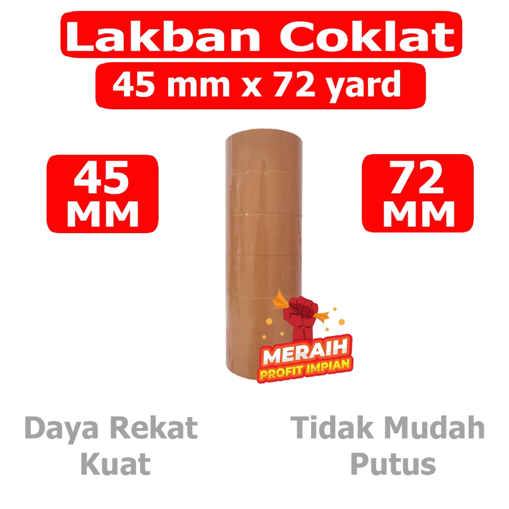

1 slop - 6 PCS - Lakban Coklat 45mm X 72 Yard