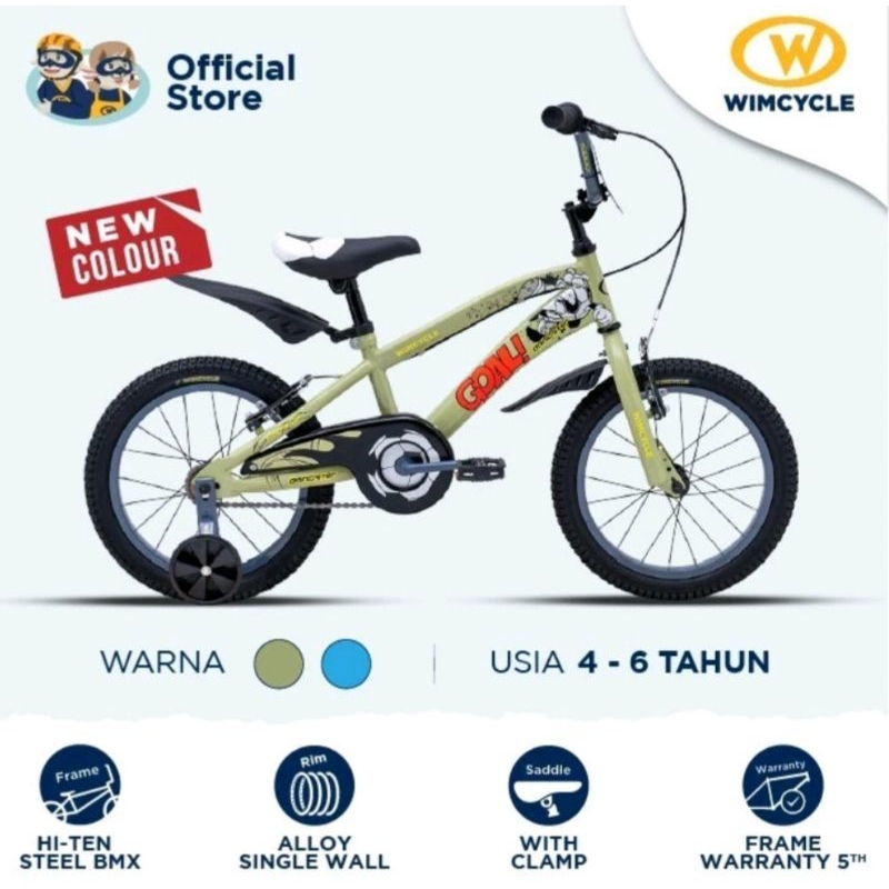 SEPEDA ANAK BMX WIMCYCLE DRAGSTER 16 INCH NEW MODEL