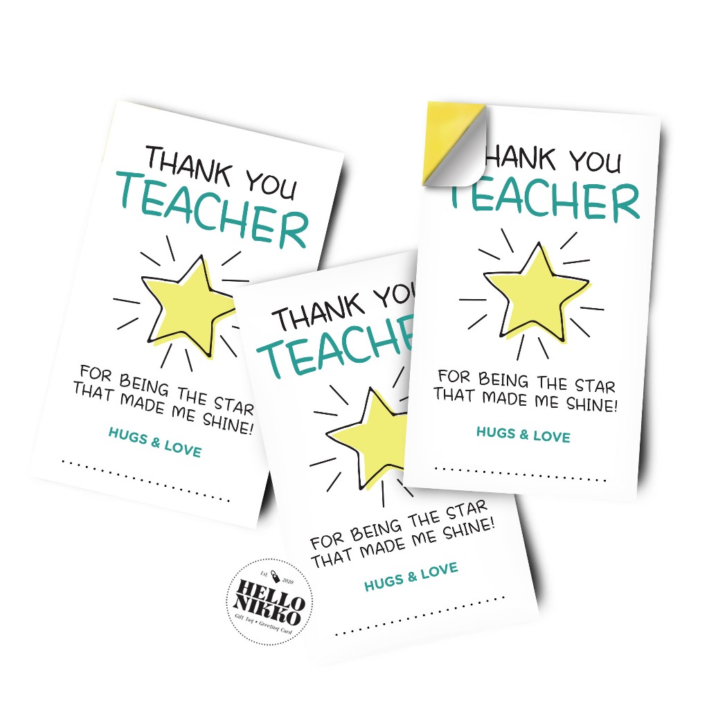 

Star Teacher Sticker - Hang tag kartu ucapan kado sticker hampers parcel box dus ultah natal christmas cny ramadan lebaran