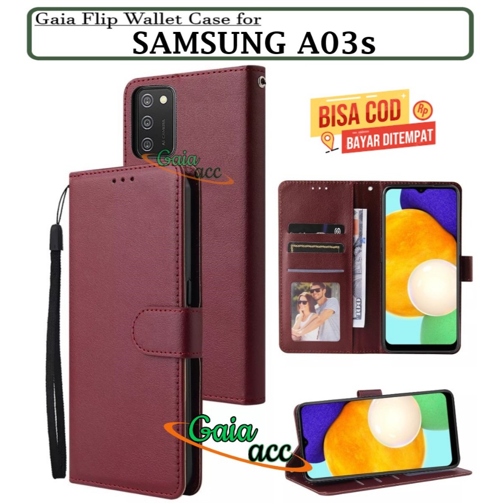 CASE FLIP SAMSUNG A03S LEATHER CASE PREMIUM-FLIP WALLET CASE KULIT UNTUK SAMSUNG A03S