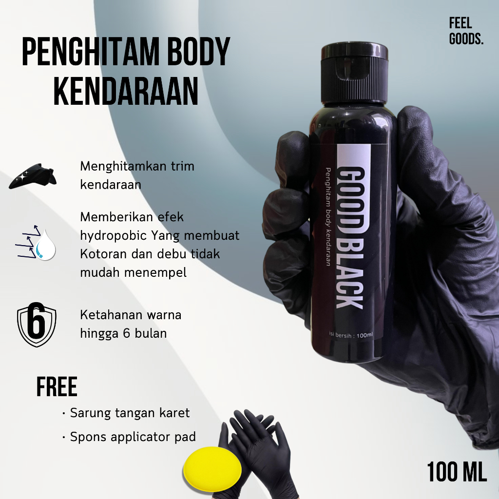 Good Black Penghitam Body Kendaraan 100ml Penghitam Body Kasar Mobil dan Motor