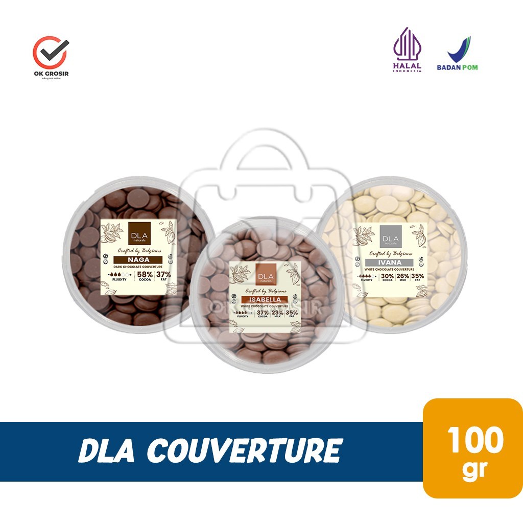 

Coklat Kovertur Chocolate Couverture DLA Natural (100 gr)
