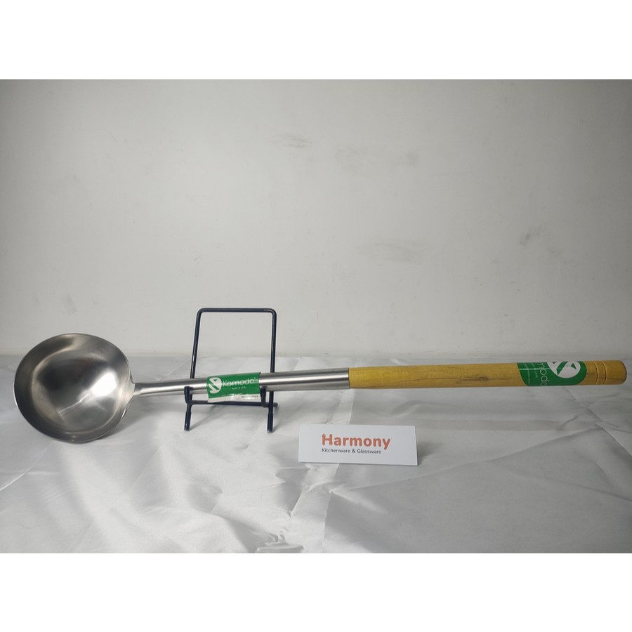 Komodo Irus Sodet Gagang Kayu 65cm Laddle Spatula Nasi Goreng Sutil Eros Jumbo Stainless Tebal