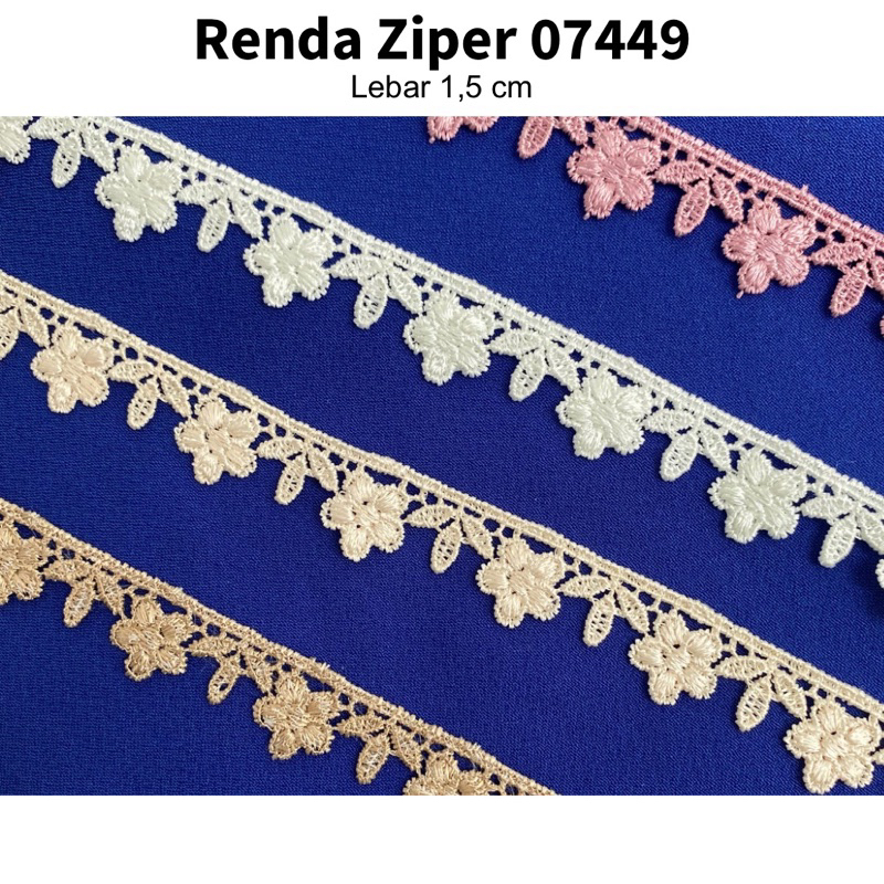 RENDA ZIPER METERAN 07449/ RENDA GIPER/ RENDA OKI/ RENDA BORDIR METERAN