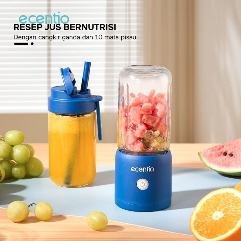 Blender mini portable 380 ml + 380 ml juice kaca blender 10 pisau