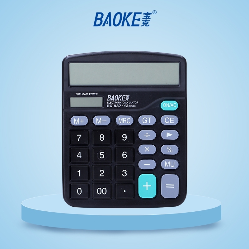 

BAOKE Kalkulator Desktop 12 Digit Kalkulator Elektronik Tenaga Surya EC837A