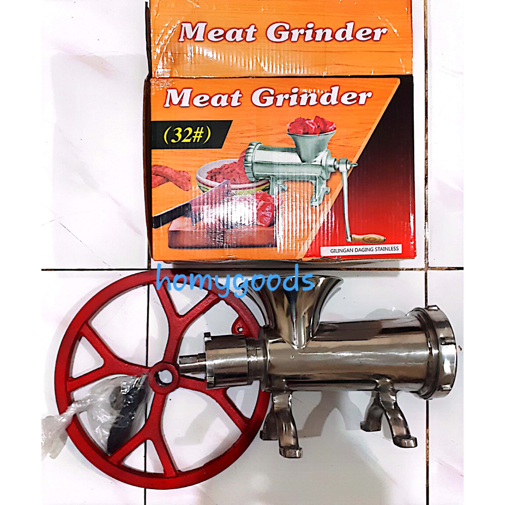 GLX Gilingan Daging Stainless 32" + pulley Meat Grinder 32# + pulley