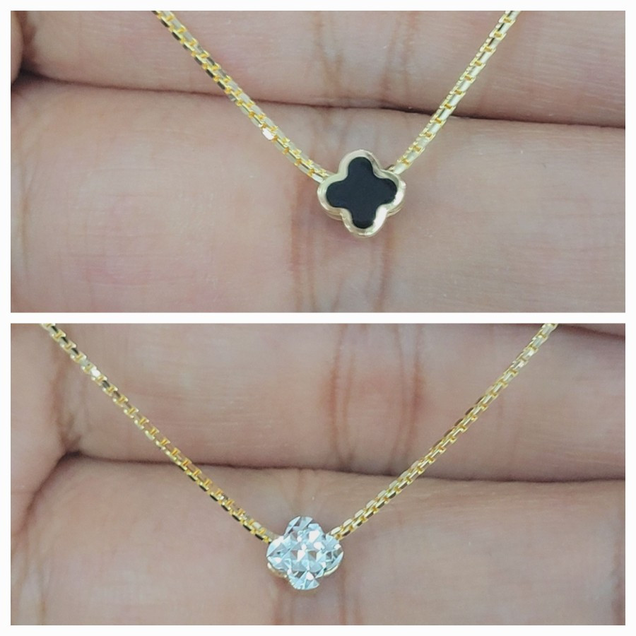 kalung model italy santa variasi clover tanpa mata emas 70% 700 70 % 16k