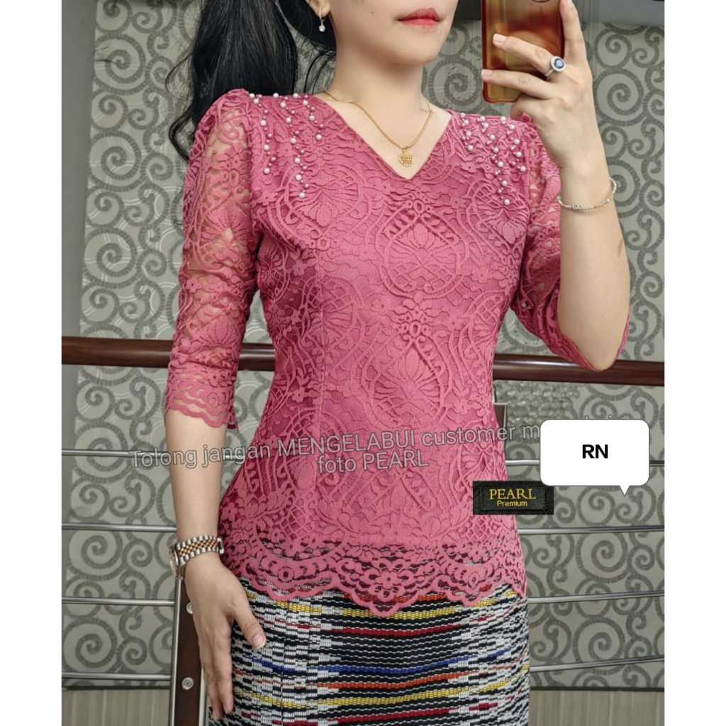 Berkualitas Blus Semi Brokat/Baju Kebaya Pesta Payet