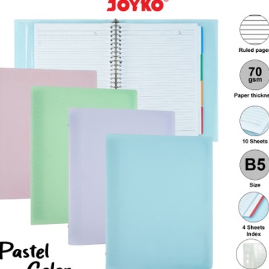 

KI3 BINDER NOTE JOYKO B5 LOOSE LEAF PASTEL COLOUR B5MHPT143 NOTEBOOK MURAH TEBAL GROSIR WARNA WARNI