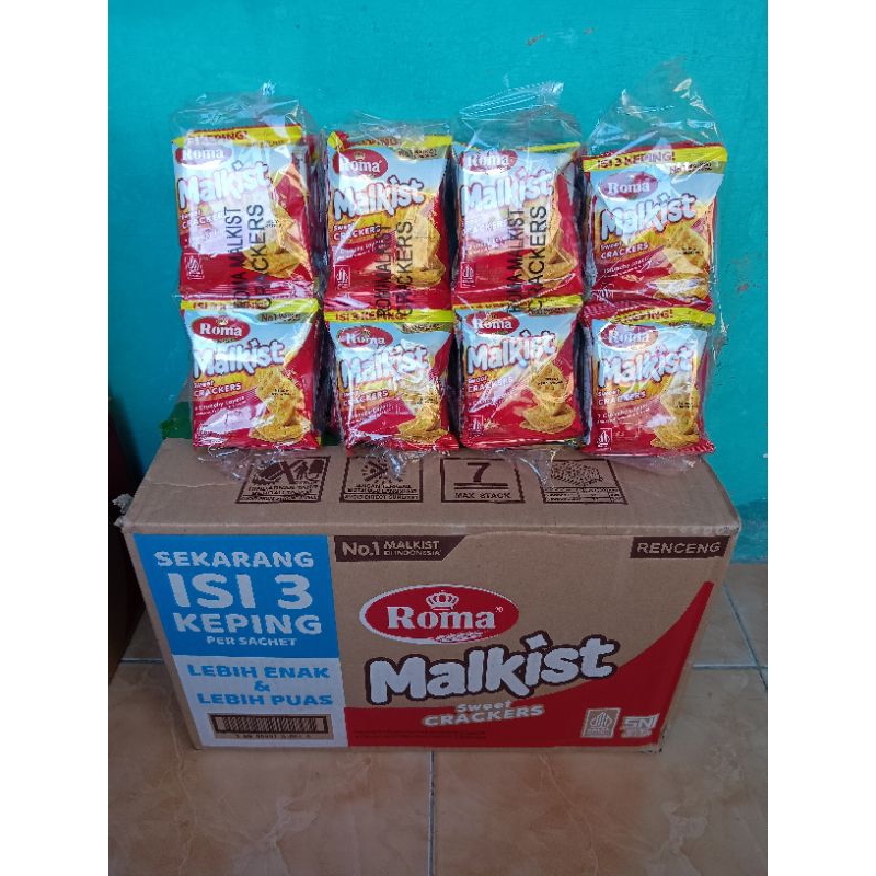 

Roma malkist rasa crackers 1 renteng isi 10 sachet