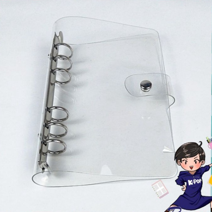 

berkualitas A6 Cover Binder Notebook Diary Premium PVC Transparan Tebal 6 Ring