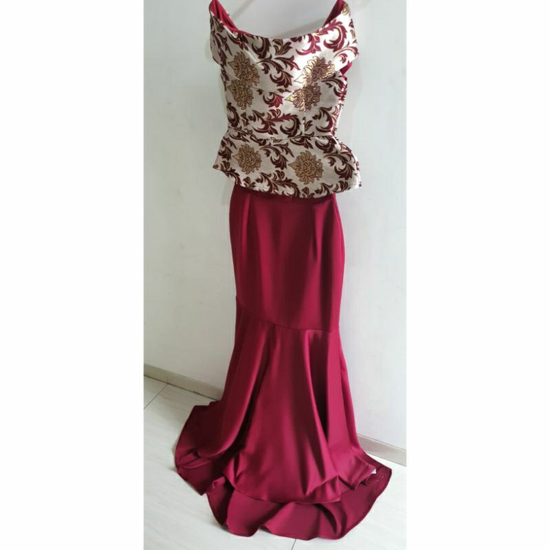 Party Dress sabrina & rok duyung  1stel Preloved