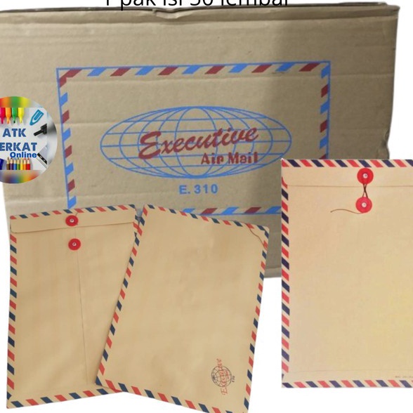 

Mega 5 pcs Amplop coklat Folio Tali airmail 31 Executive