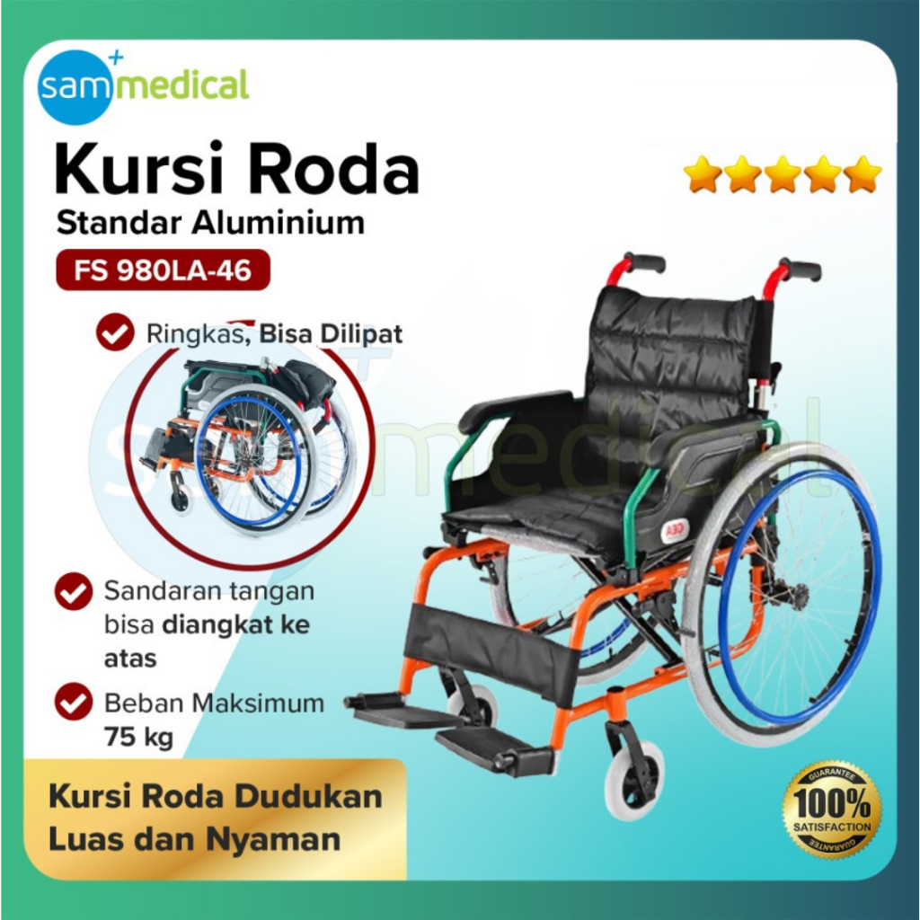 Gea Kursi Roda Alluminium / Kursi Roda Ringan / Kursi Roda Big Size / Kursi Roda Jumbo