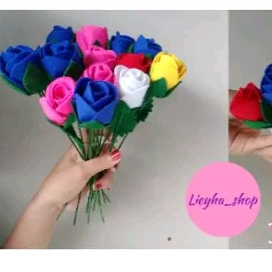 Bunga mawar kuncup / bunga flanel / kain flanel