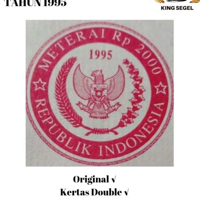 

KI3 Kertas Segel Tahun 1995 Double Asli