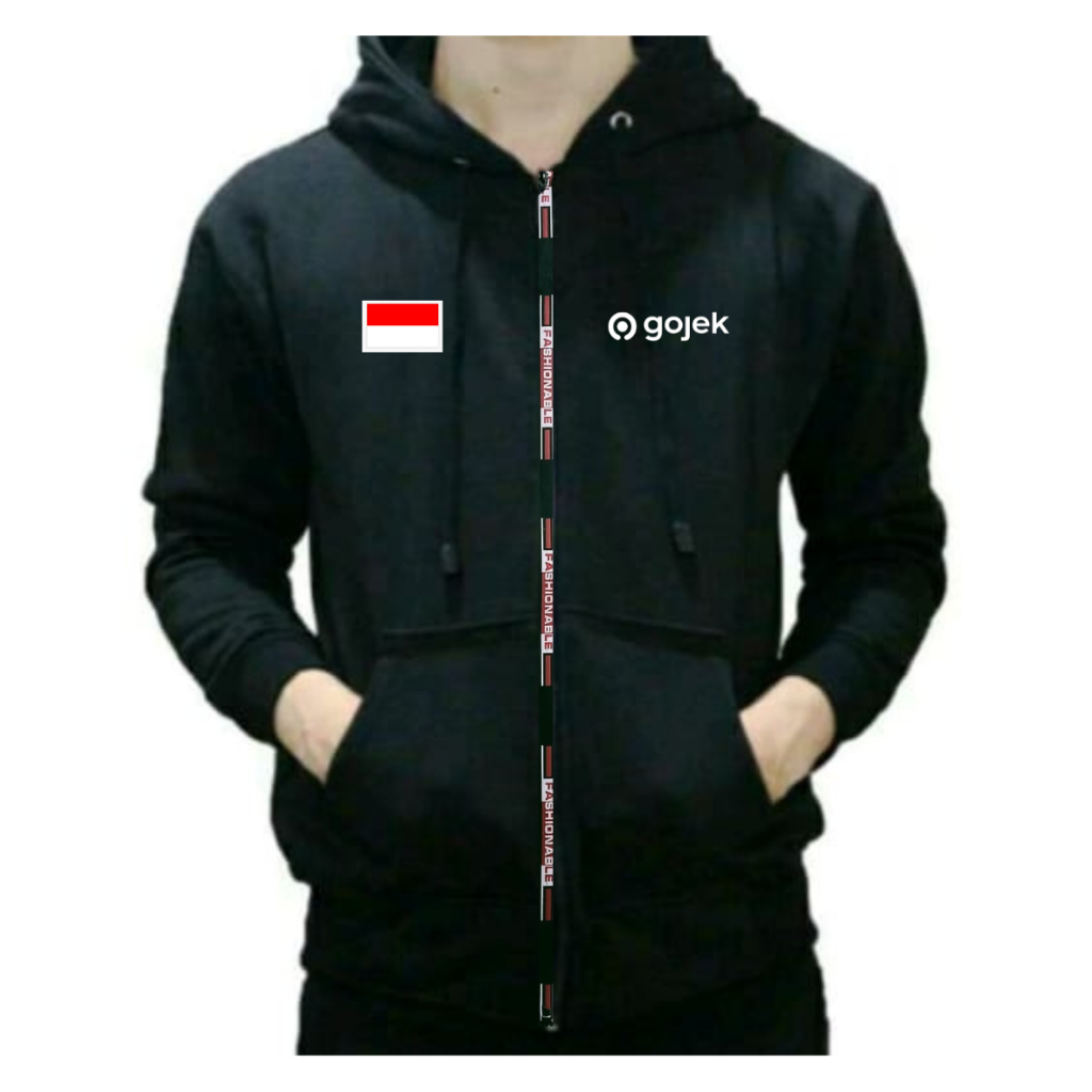 Hoodie Pria Gojek Bendera / Hodie Pria / Jaket Pria Gojek online/ Sweater Hoodie grab kupluk Bahan F