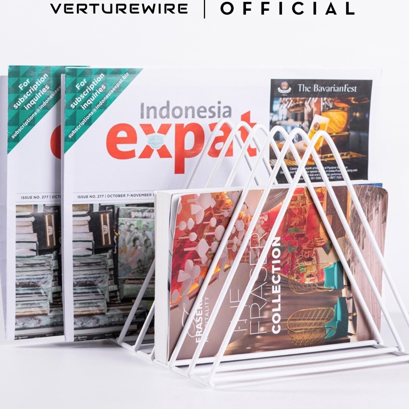 

Premium Verturewire Sekat Pembatas Buku Minimalis Triangle Bookshelf