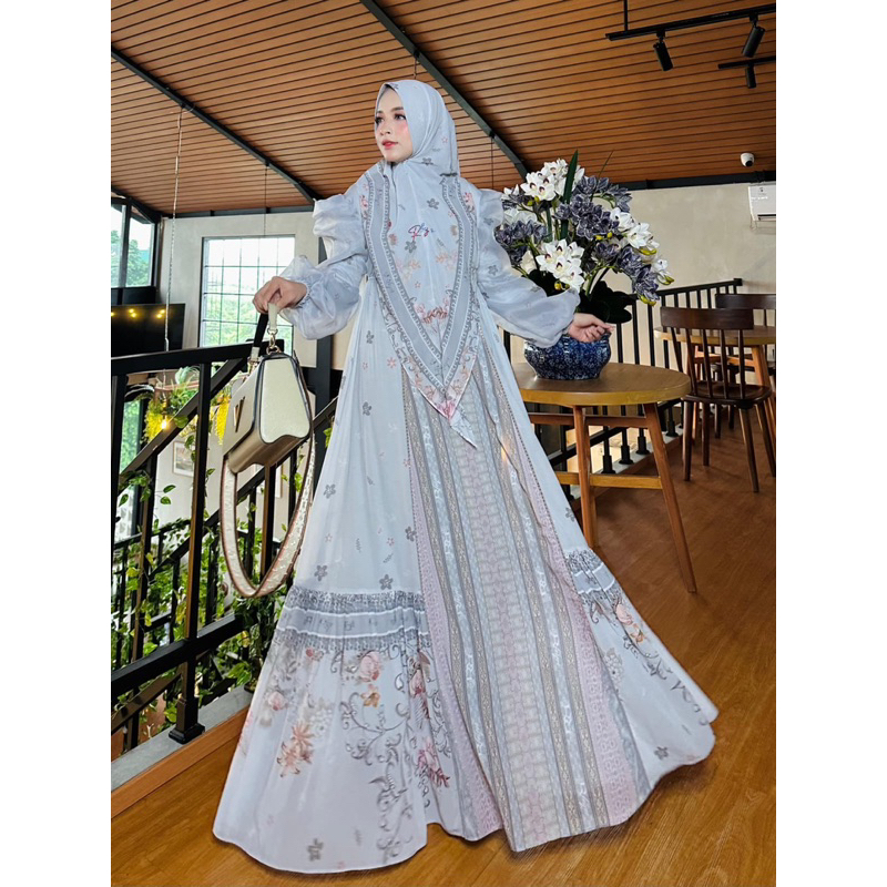Gamis syari original by ryhn eldeena terbaru - gamis grey - gamis navy - gamis ungu - gamis eldeena 