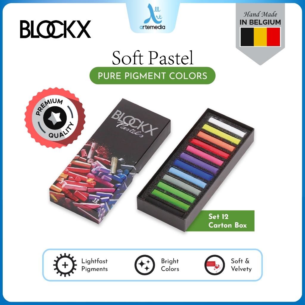 

Blockx Soft Pastel Pure Pigment Set 12 Handmade Krayon Warna Lembut