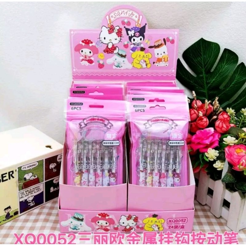 

6PCS Pulpen Gel 0.5mm Sanrio