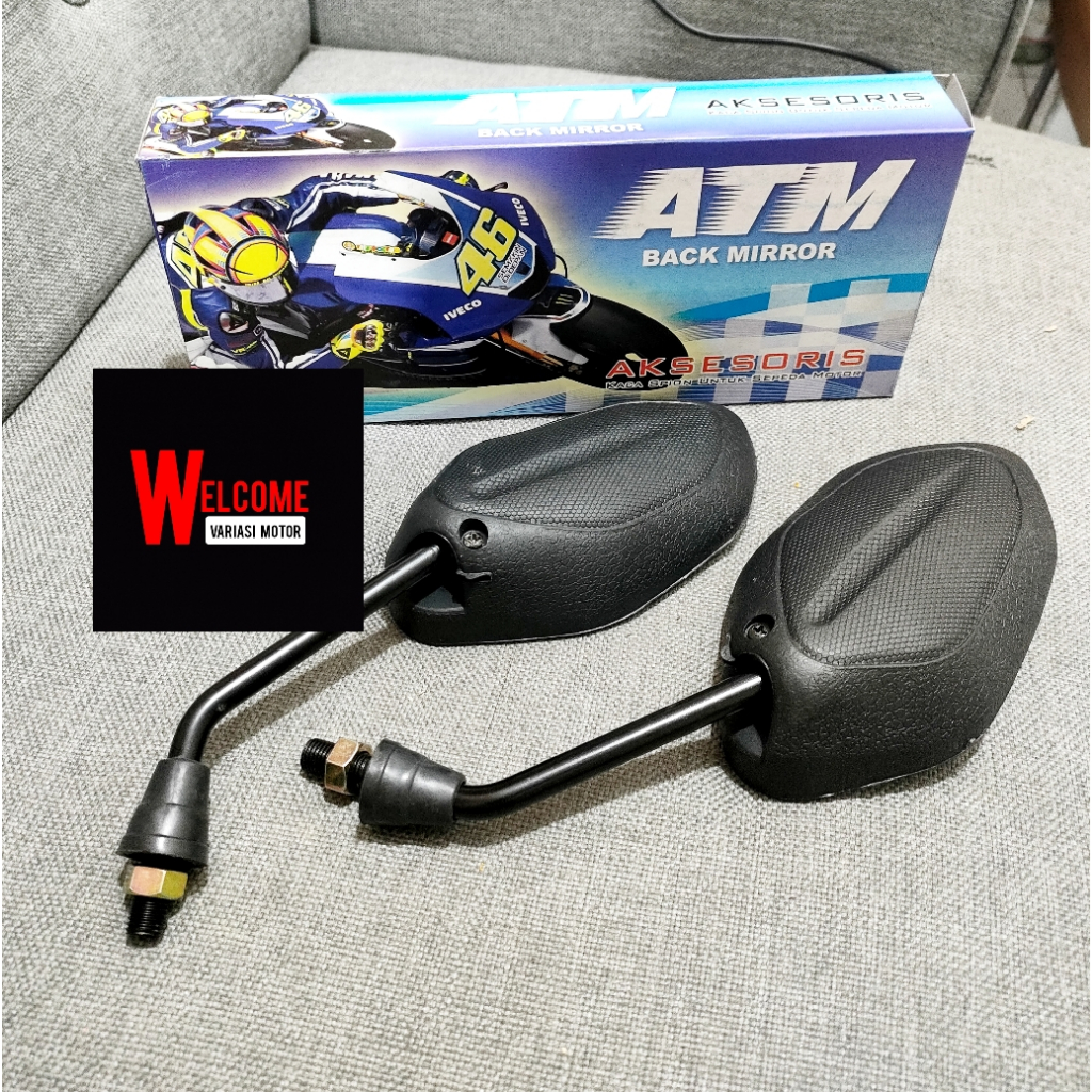 Spion Standar Beat Tangkai Hitam Universal Honda C1391
