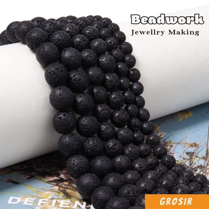 Manik Batu Lava stone Hitam / Lava Rock 4mm -12mm