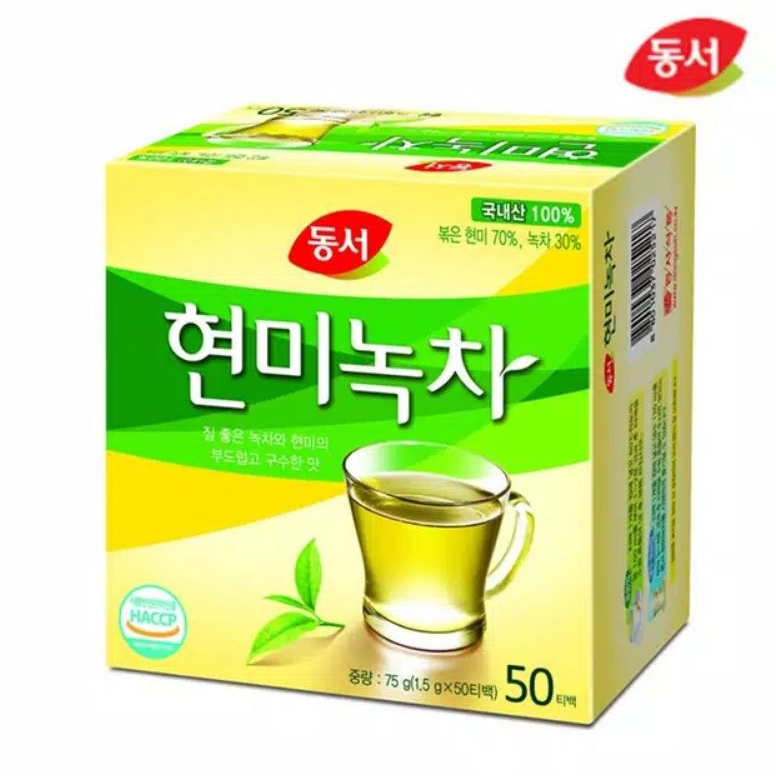 

Dongsuh Brown Rice and Green Tea /Seduhan Beeas Merah dan Teh Hijau 75gr(1,5gr @ 50pcs)