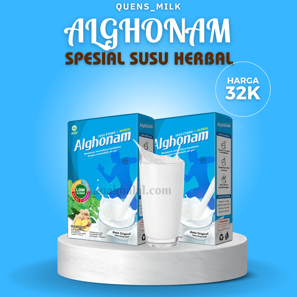 

PAKET 2 BOX - Susu Alghonam 200gr - Tinggi kalsium - Original 100% Bpom