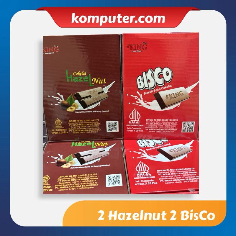 

COKLAT HB Cokelat Hazelnut Chocolatte Bisco DKING /Cokelat Kemasan /Cokelat Batang isi 80pcs