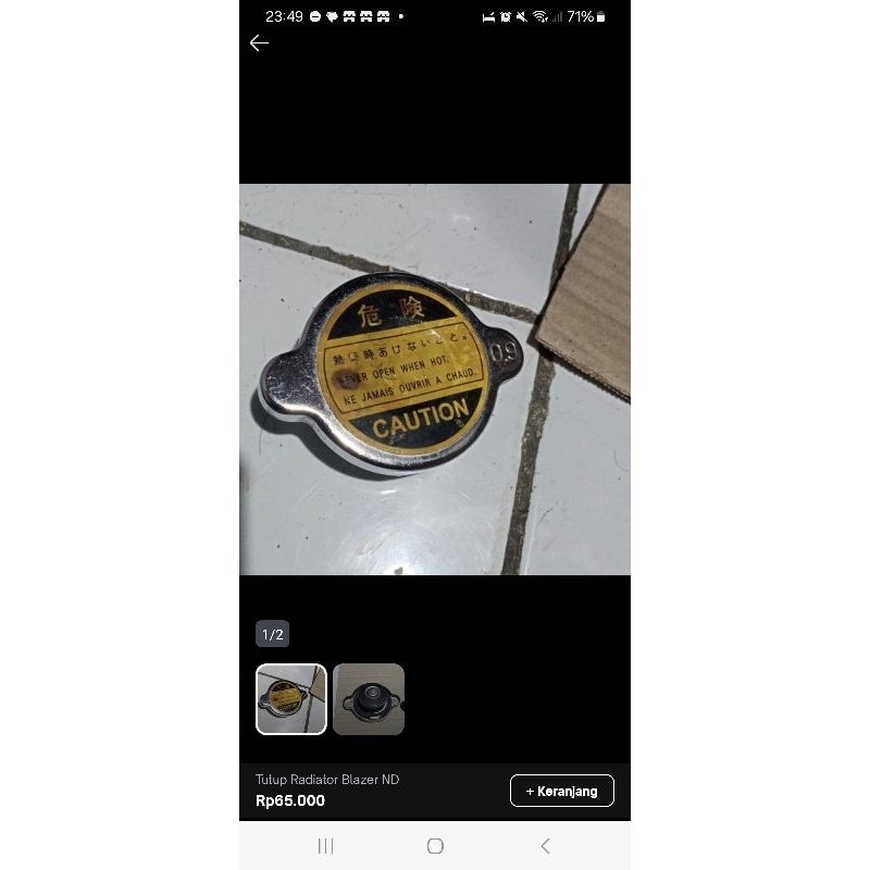 Tutup Cap Radiator Blazer ND