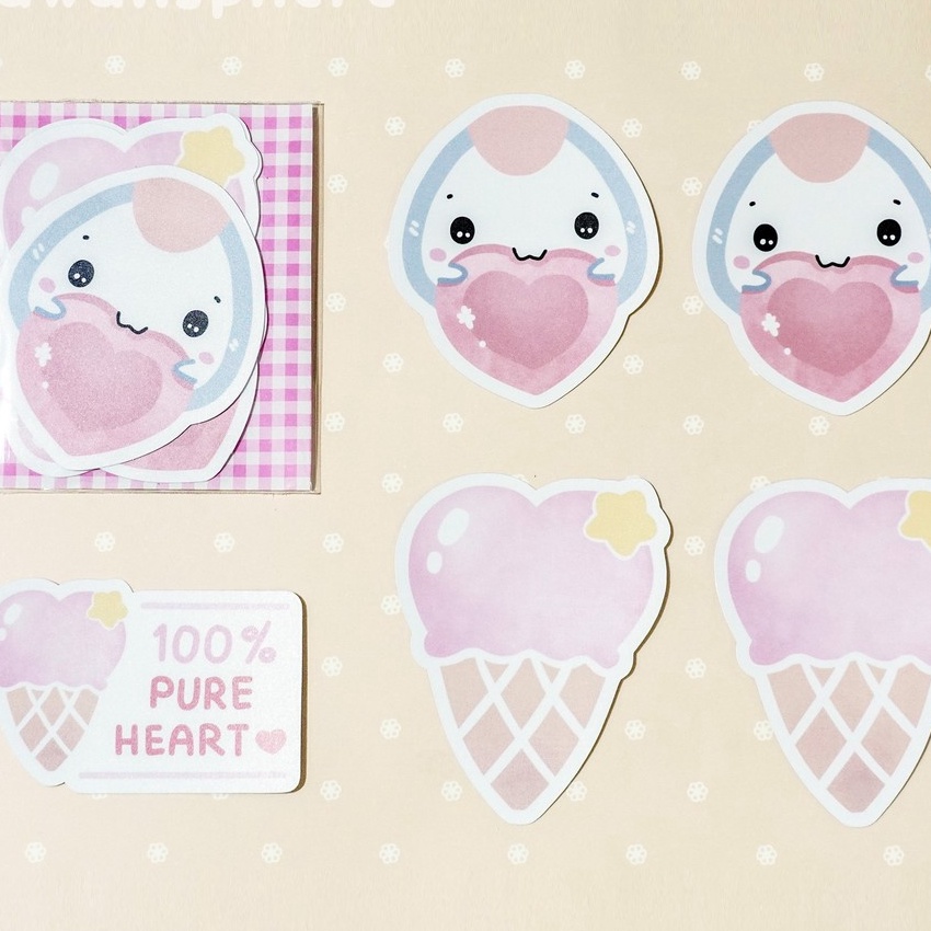 

Murah Valentine Sweets Onigiri Die Cut Card Set isi 5 Kawaiisphere Valentine Edition Kartu Valentine