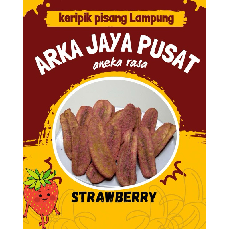 

200 GRAM keripik pisang kepok rasa STRABERRY dan aneka rasa