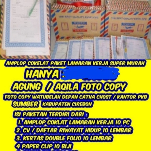 

Limit paket lamaran kerja amplop coklat murah