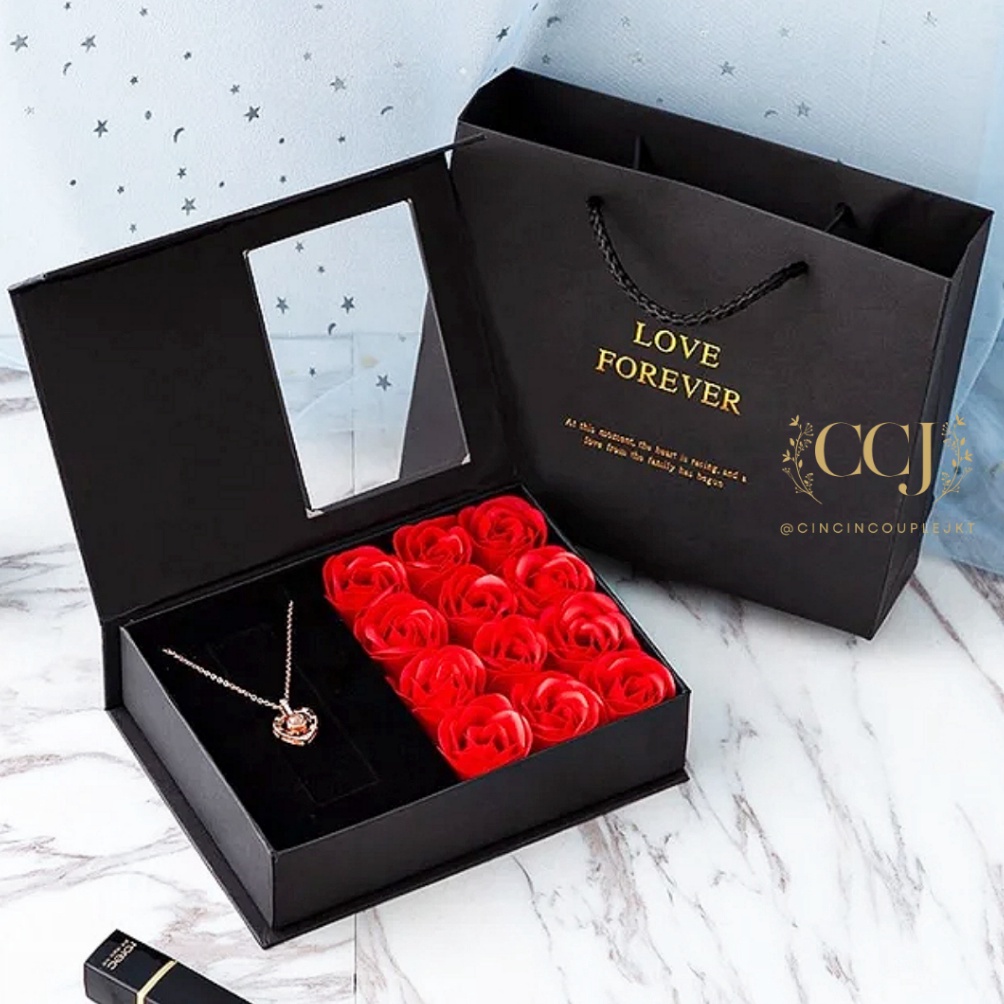 KODE M23X VALENTINE FOREVER LOVE PROMISE RING BOX  HIDDEN JEWELRY  BOX CINCIN NIKAH LAMARAN TEMPAT K